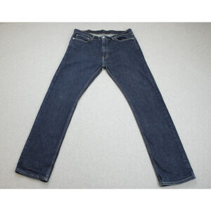 Levis Jeans Mens 34 x 32 Blue 513 Cotton Blend Stretch Slim Fit Straight Leg